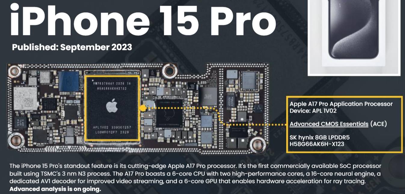 iPhone 15 Pro主要芯片解读（附BOM）