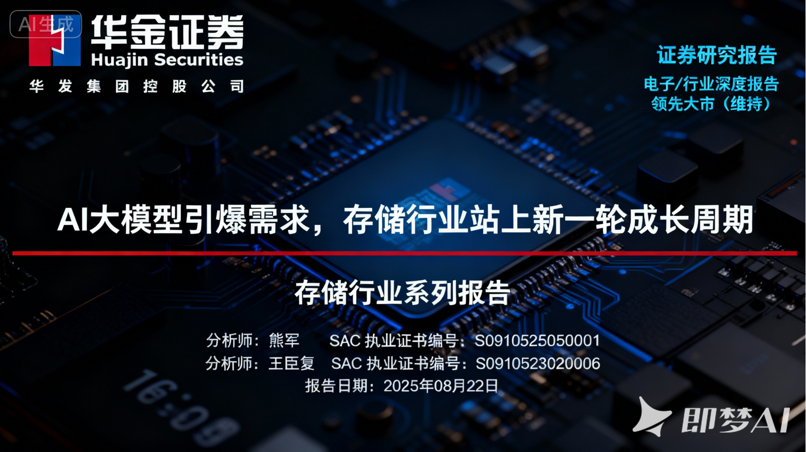 存储行业系列报告：AI大模型引爆需求，存储行业站上新一轮成长周期 