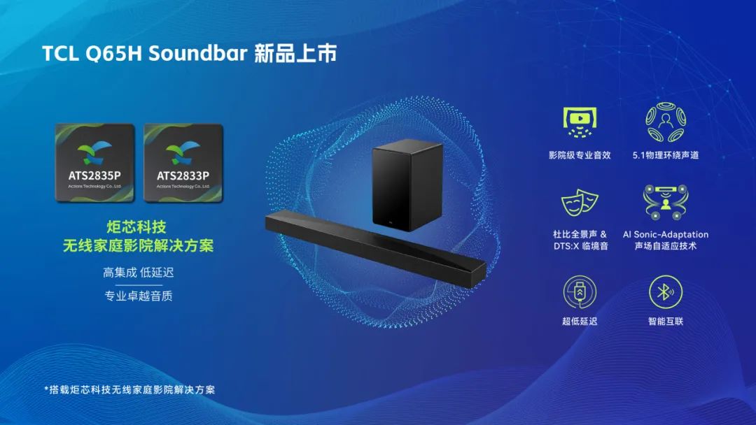方案 | TCL Q65H Soundbar搭载炬芯科技无线家庭影院方案