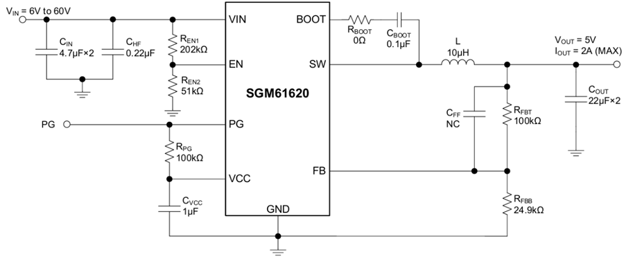 产品 | 圣邦微电子推出 4.2V 至 60V 输入、2A 同步降压转换器 SGM61620